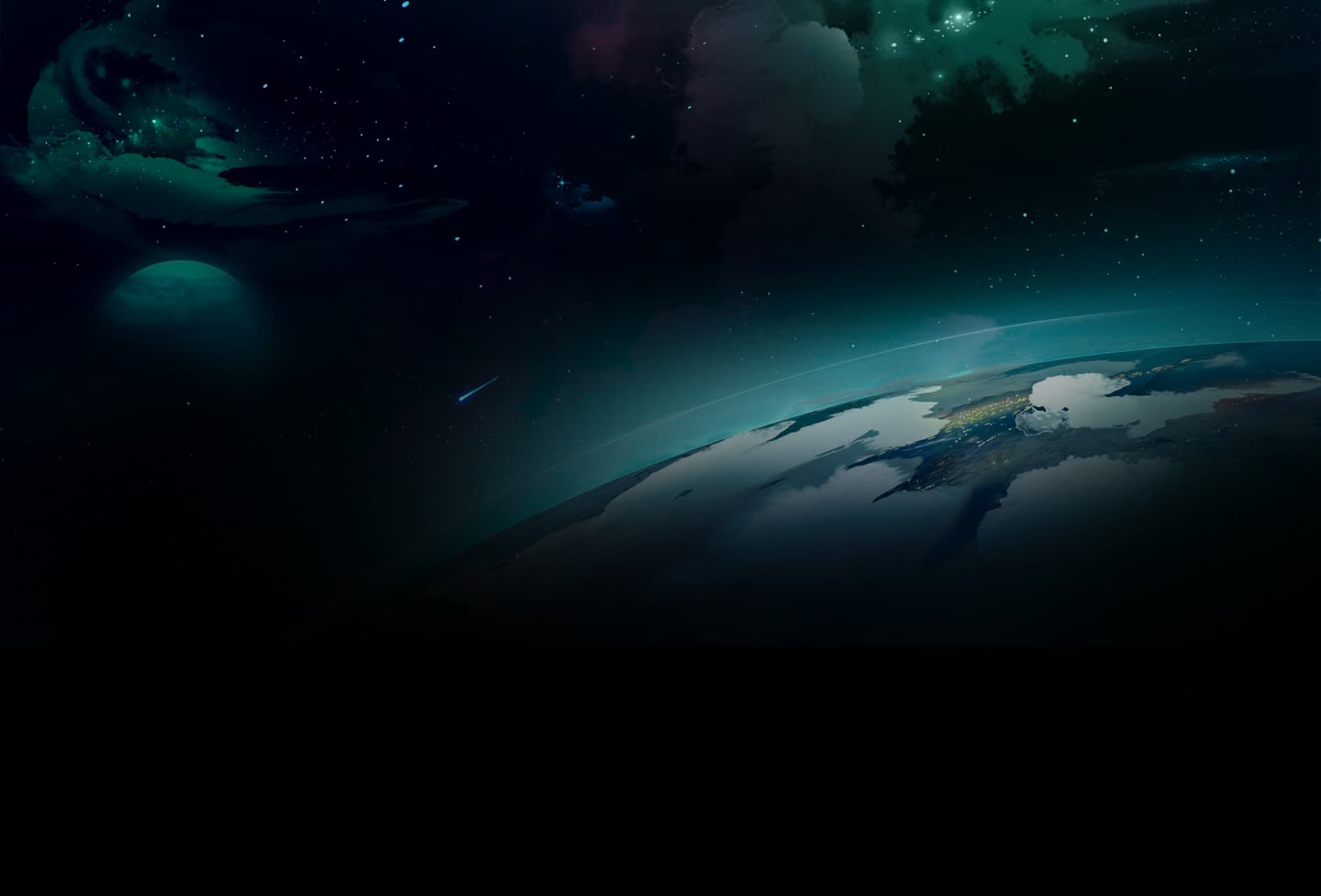The planet Earth in space